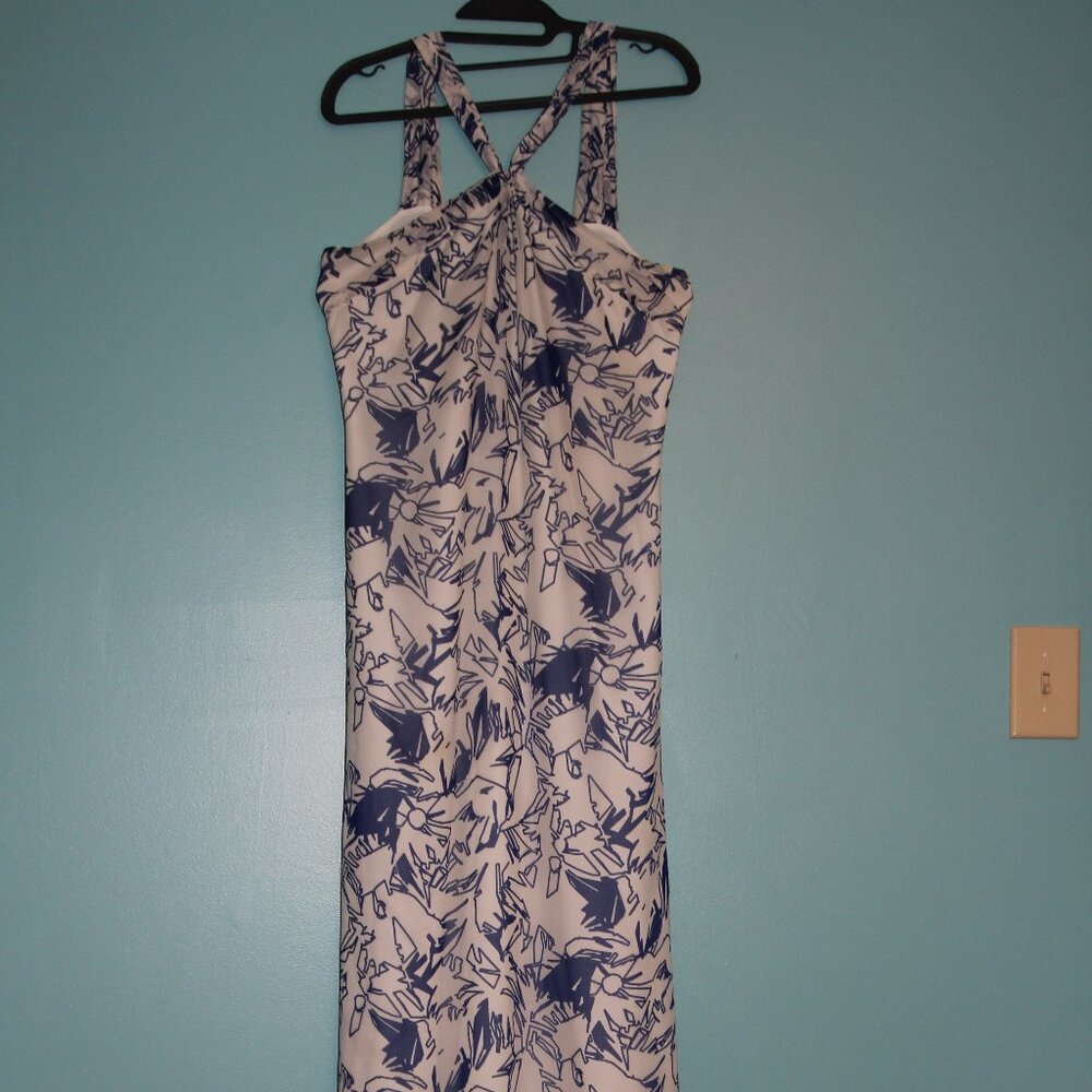 Elegant Blue and White Women's Dress